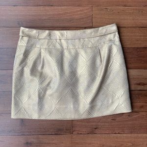 Adorable Gold Jacquard J Crew Mini Skirt